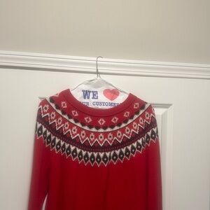 Macy's Red and Black Patterned Women's Sweater